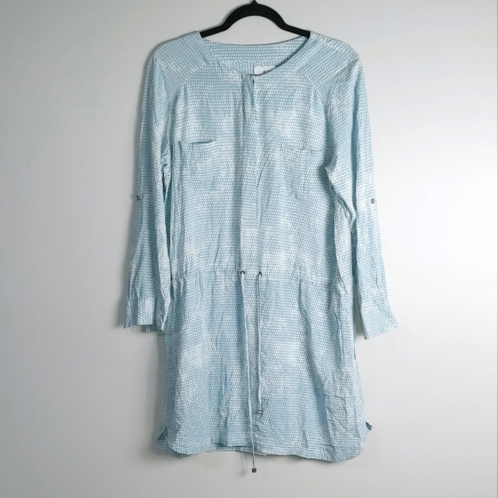 L Lou & Grey Blue Triangle Print Popover Dress